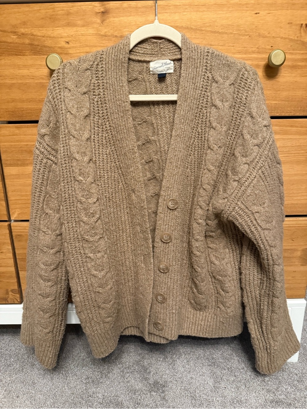 Universal Thread Beige Cable Knit Cardigan